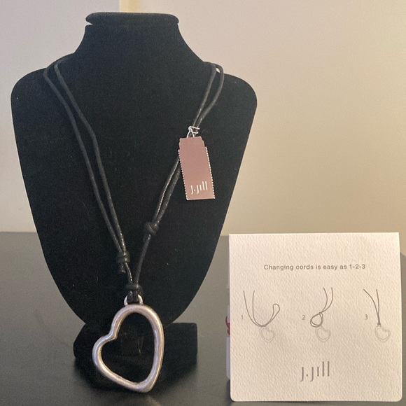 J. Jill Jewelry - J. Jill Silver Heart Necklace Compassion Fund Supporting Women changeable cord.